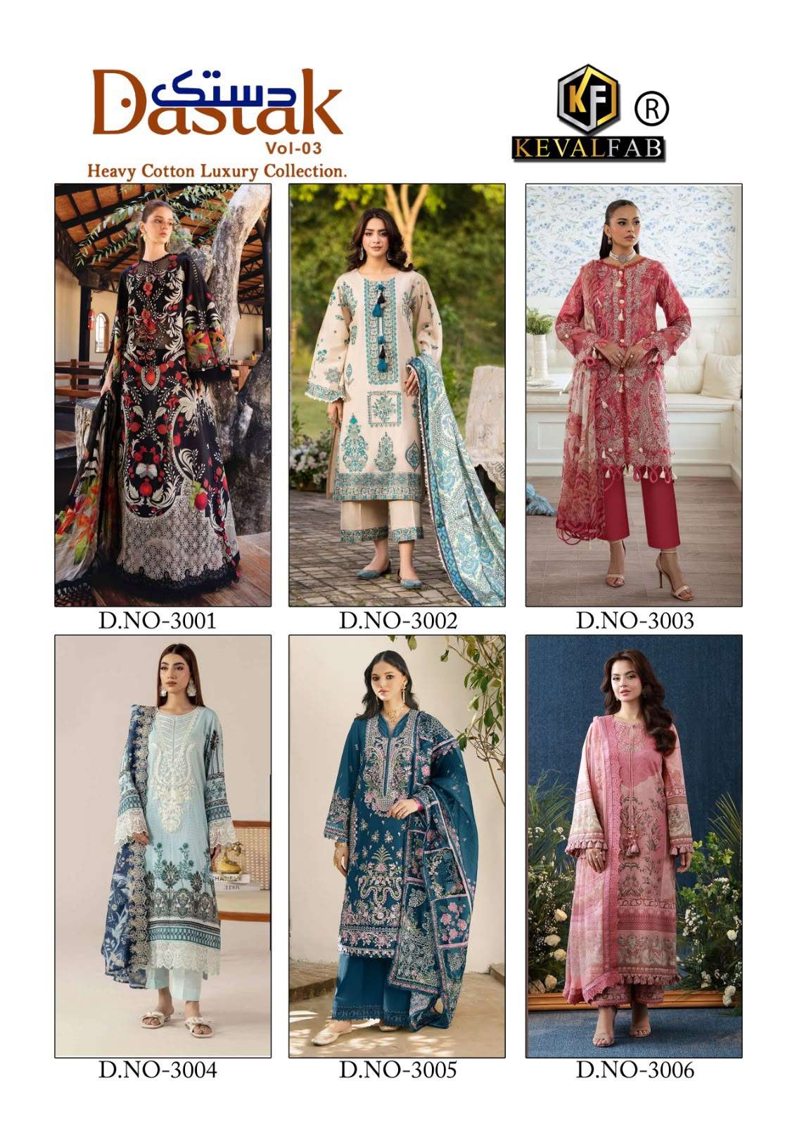 KEVAL FAB DASTAK VOL-3 Cotton Unstitched Pakistani Suit