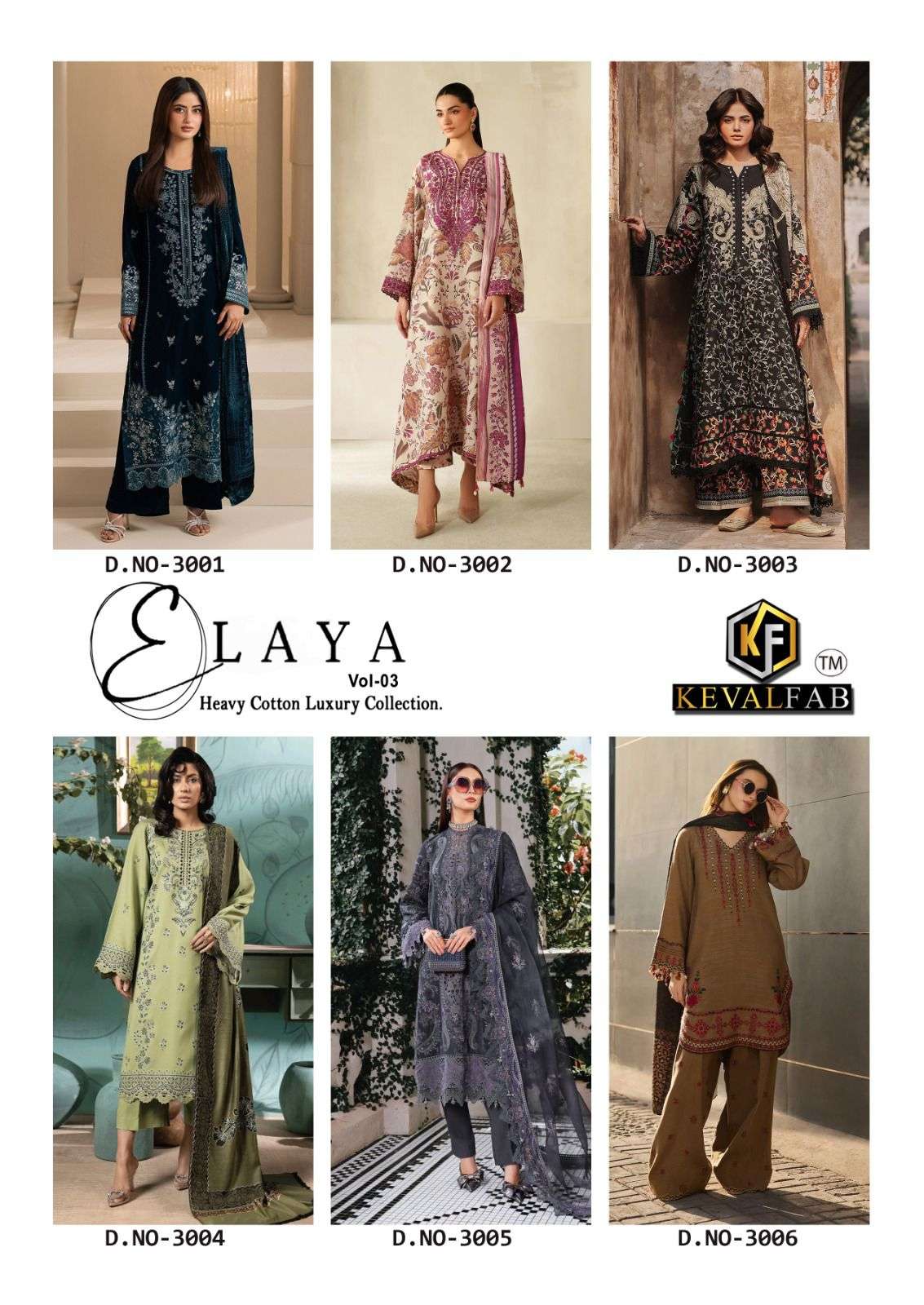 KEVAL FAB ELAYA VOL-3 Lawn Cotton Printed Pakistani Suit Set