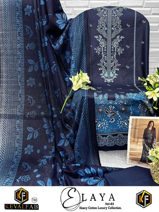 KEVAL FAB ELAYA VOL-3 Lawn Cotton Printed Pakistani Suit Set