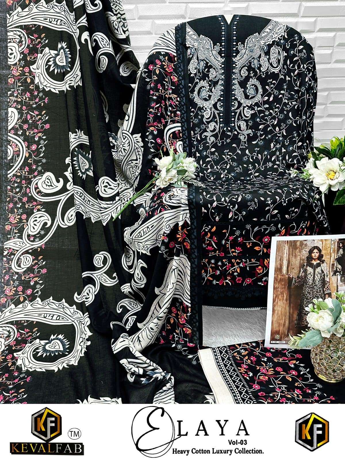 KEVAL FAB ELAYA VOL-3 Lawn Cotton Printed Pakistani Suit Set