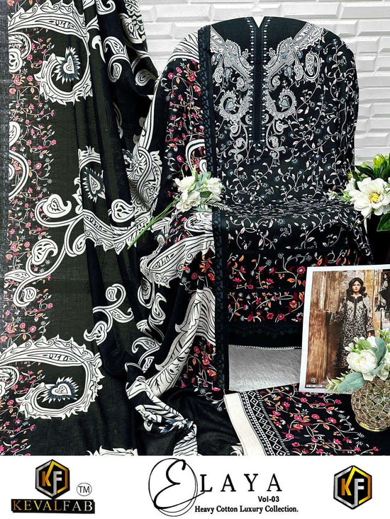 KEVAL FAB ELAYA VOL-3 Lawn Cotton Printed Pakistani Suit Set