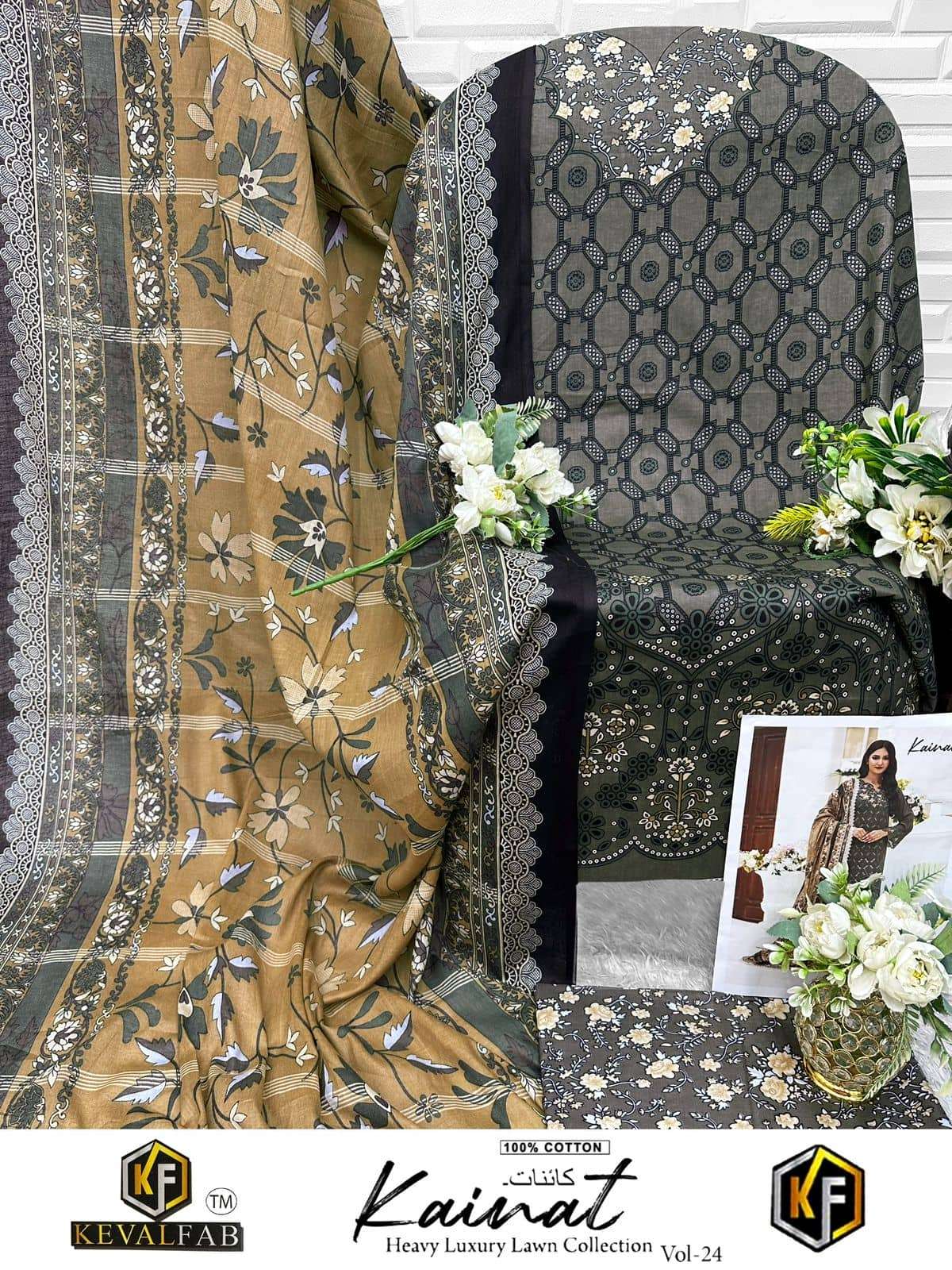 KEVAL FAB KAINAT VOL-24 Cotton Printed Salwar Suit Set