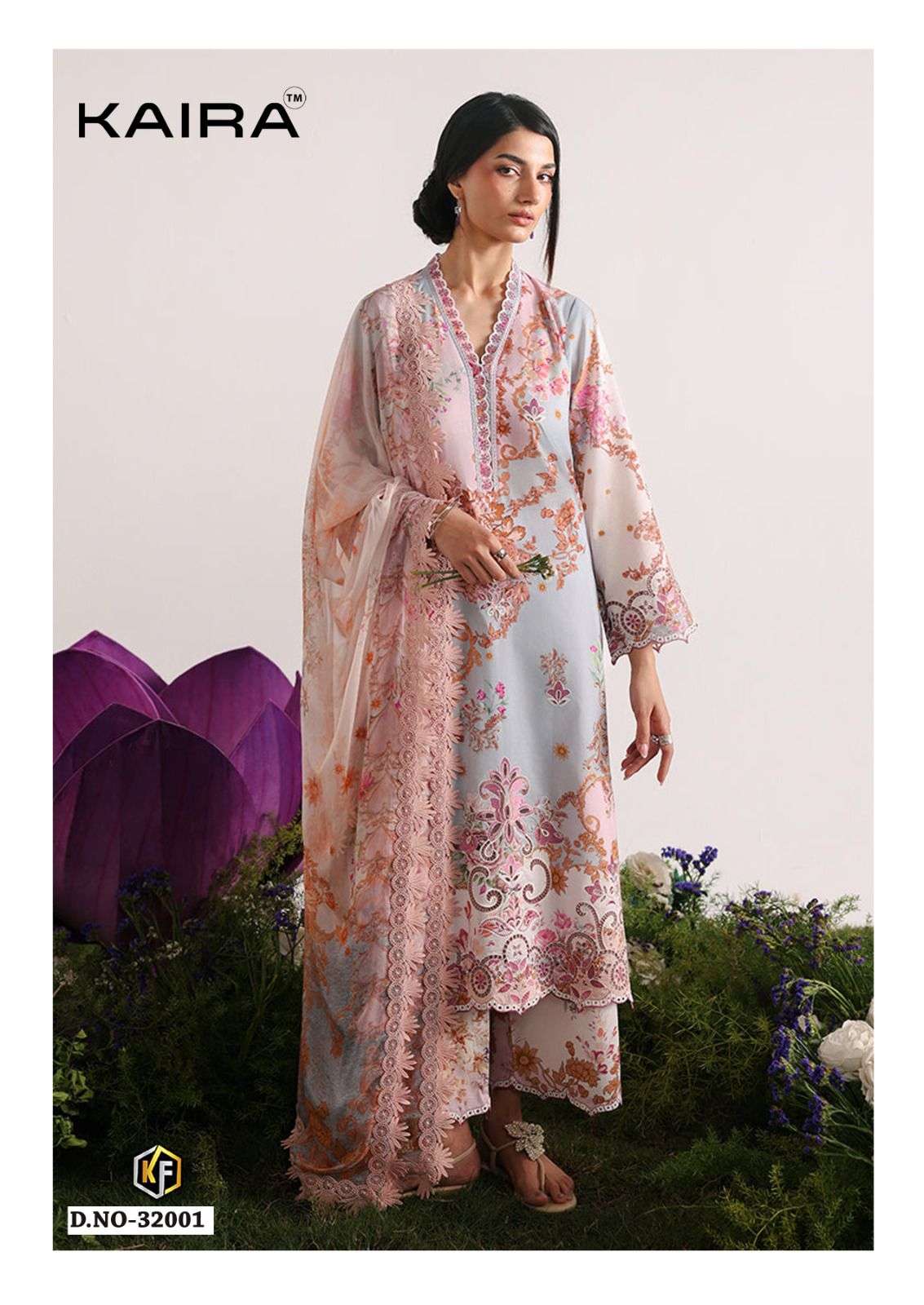 Keval Fab Kaira Vol 32 Lawn Cotton Printed Pakistani Suit - Amrah Wholesale
