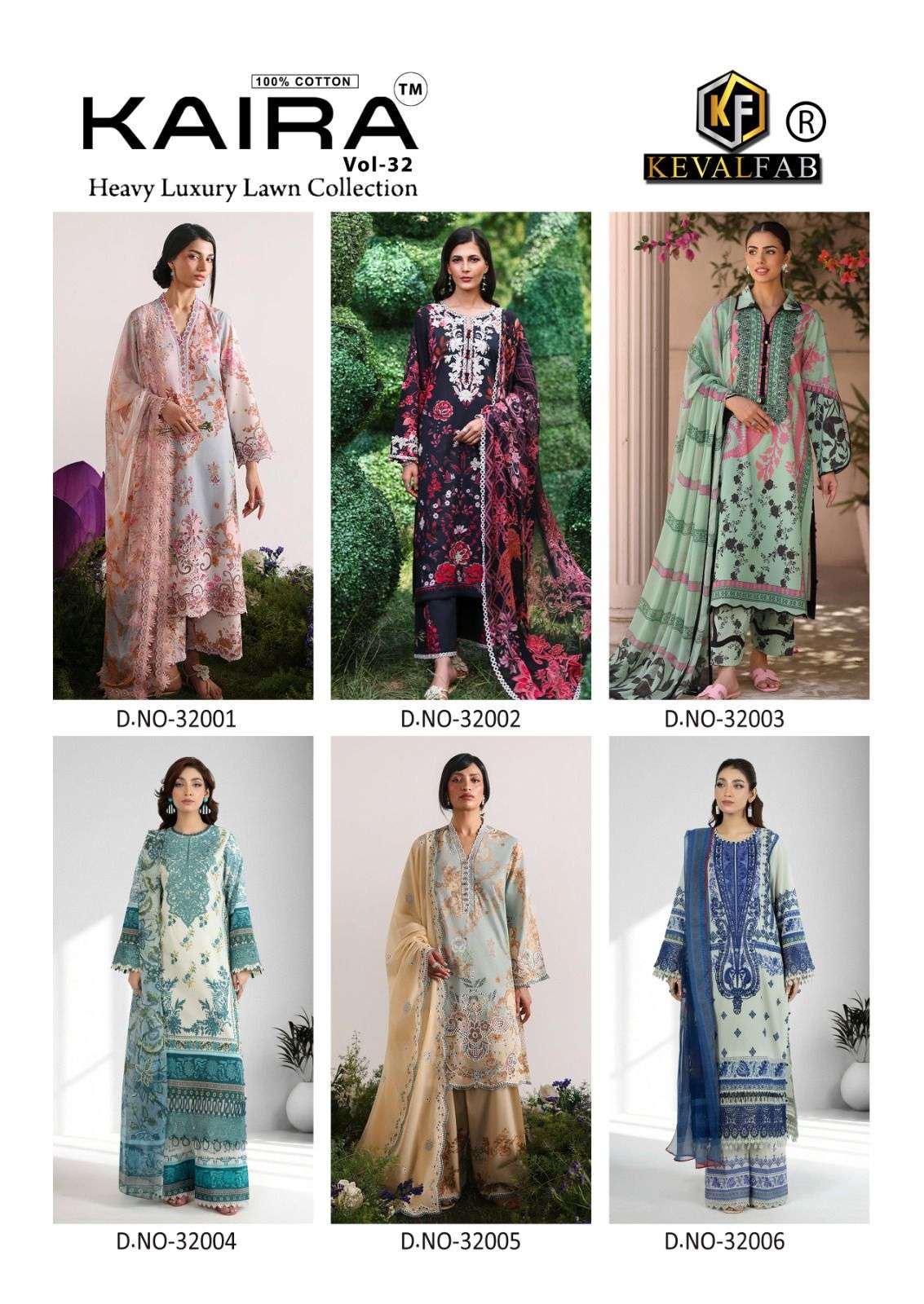 Keval Fab Kaira Vol 32 Lawn Cotton Printed Pakistani Suit - Amrah Wholesale