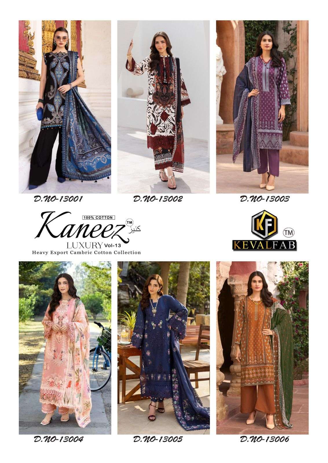 Keval Fab Kaneez Vol - 13 Lawn Cotton Pakistani Suit - Amrah Wholesale