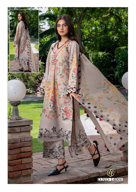 Keval Fab Kaneez Vol-14 Lawn Cotton Printed Unstitched Pakistani Suit
