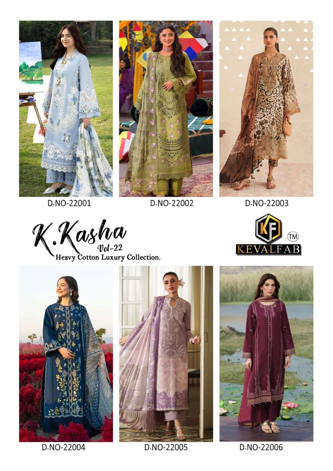 Keval Fab K.Kasha Vol - 22 Cotton Pakistani Suit - Amrah Wholesale