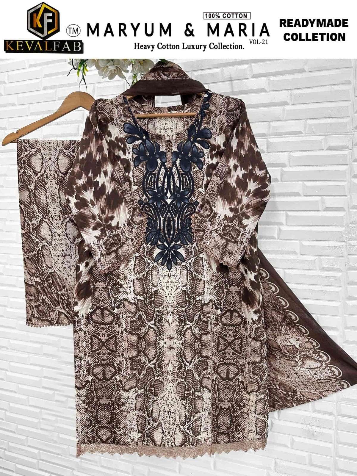 KEVAL FAB MARYUM & MARIA VOL-21 Cotton Pakistani Suit Set