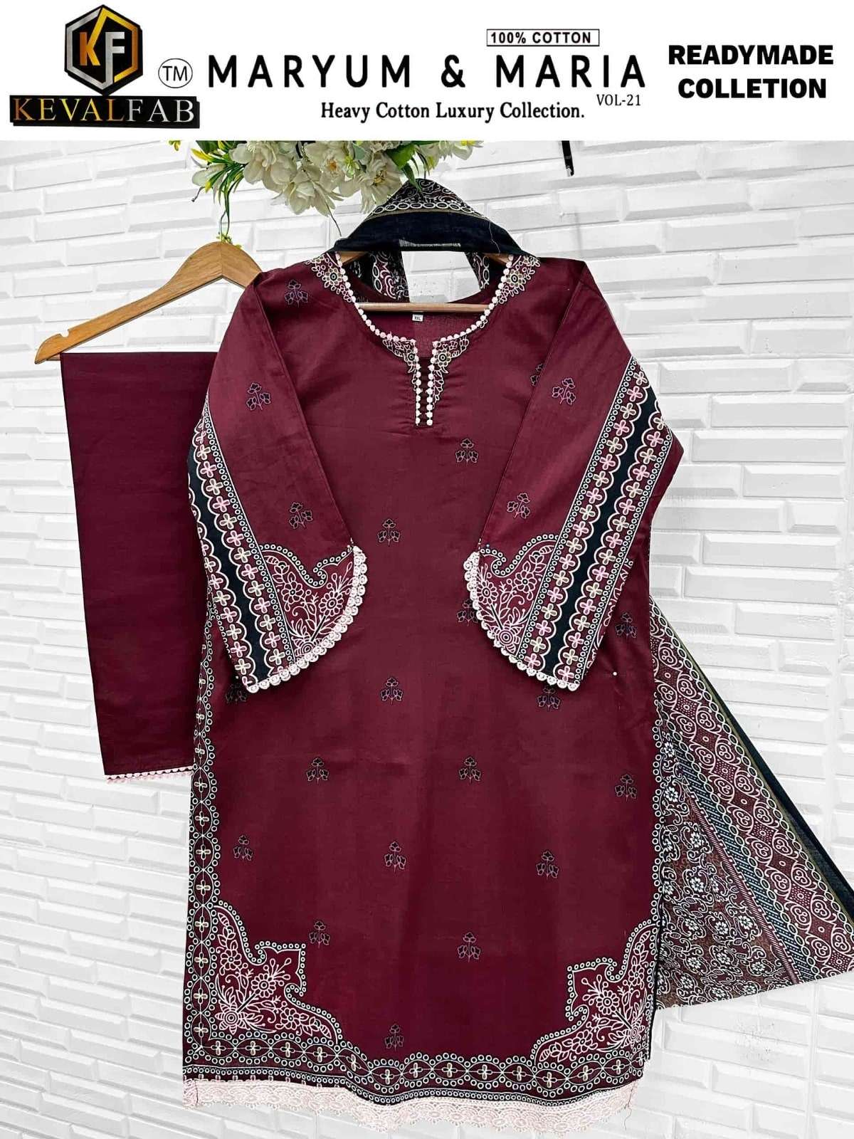 KEVAL FAB MARYUM & MARIA VOL-21 Cotton Pakistani Suit Set