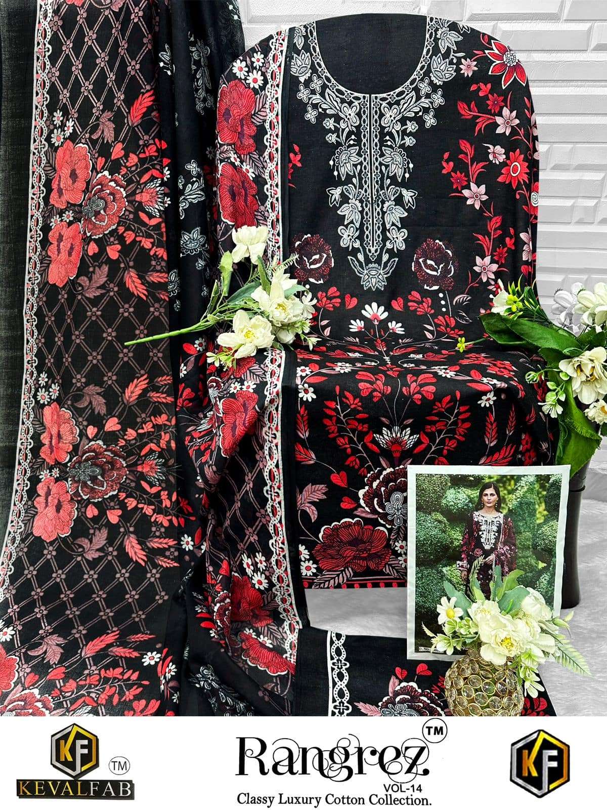KEVAL FAB RANGREZ VOL-14 Cotton Printed Pakistani Suit