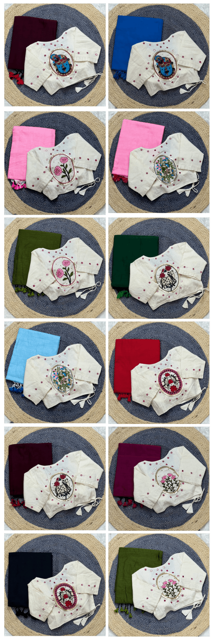 Khadi White Love Cotton Embroidered Saree - Amrah Wholesale