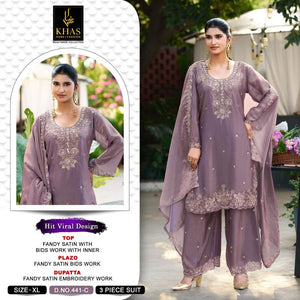 Khas Fashion Khas 441 A To D Fandy Satin Beads Embroidered Pakistani Suit Set