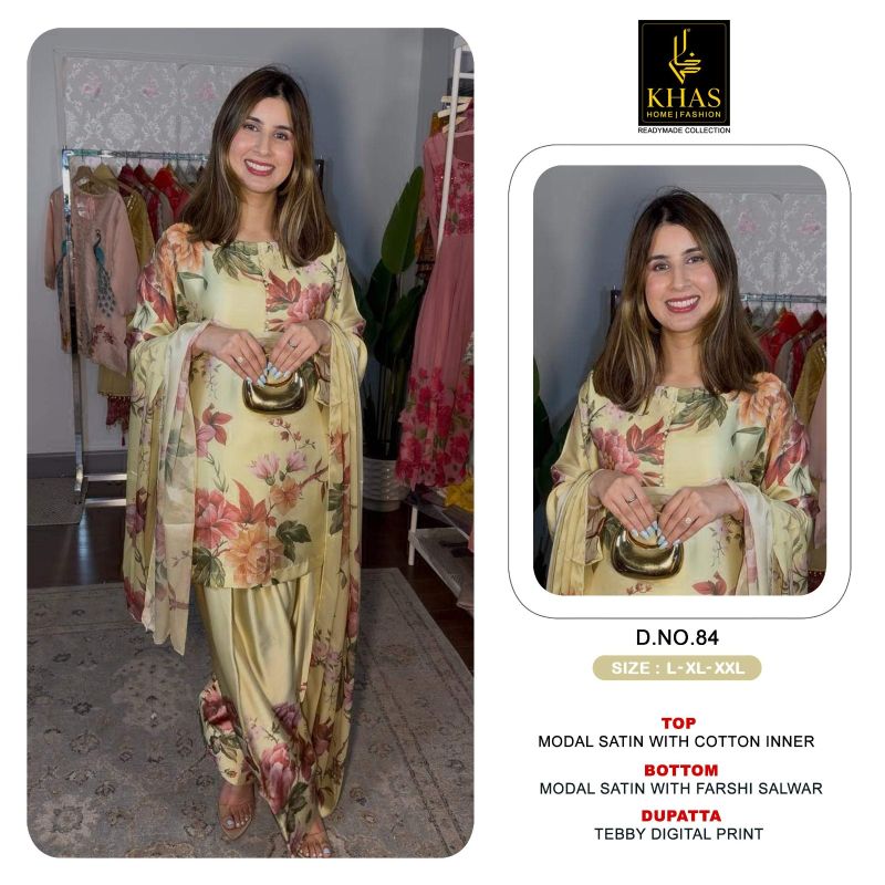 Khas 84 To 87 Modal Satin Pakistani Suit Set - Amrah Wholesale