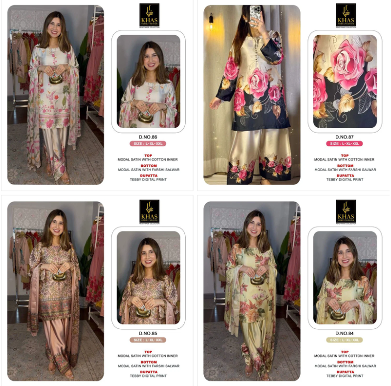 Khas 84 To 87 Modal Satin Pakistani Suit Set