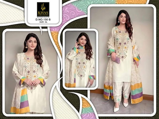 Khas Fashion Khas 130 A And B Fandy Satin Pakistani Suit