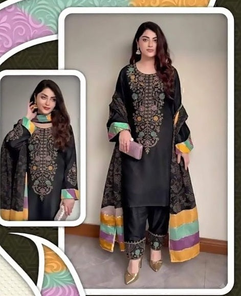 Khas Fashion Khas 130 A And B Fandy Satin Pakistani Suit