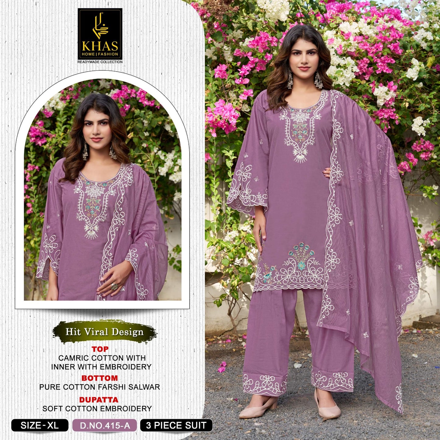 Khas Fashion Khas 415 A To D Cambric Cotton Dress Material