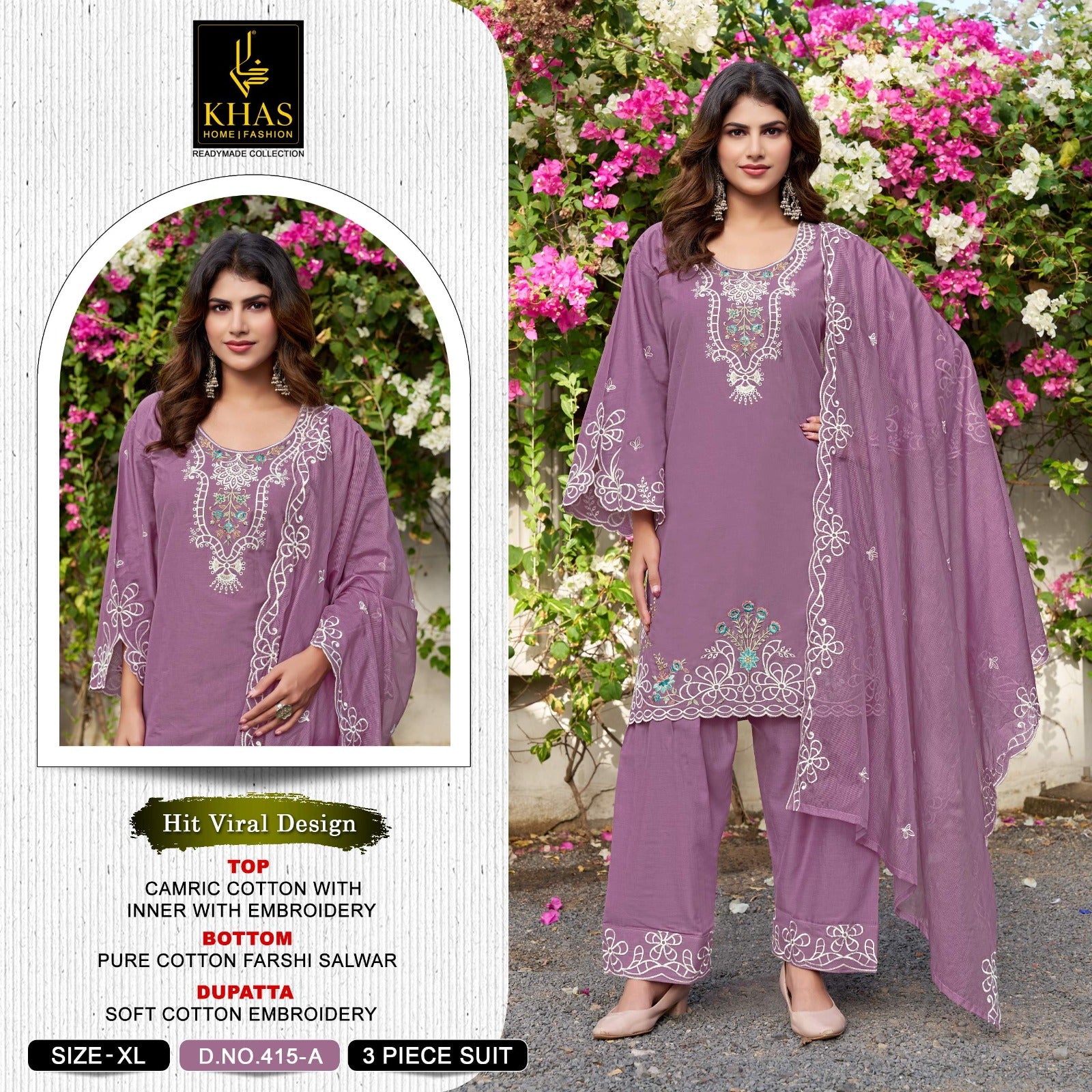 Khas Fashion Khas 415 A To D Cambric Cotton Dress Material