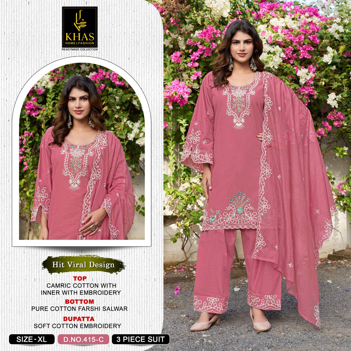 Khas Fashion Khas 415 A To D Cambric Cotton Dress Material