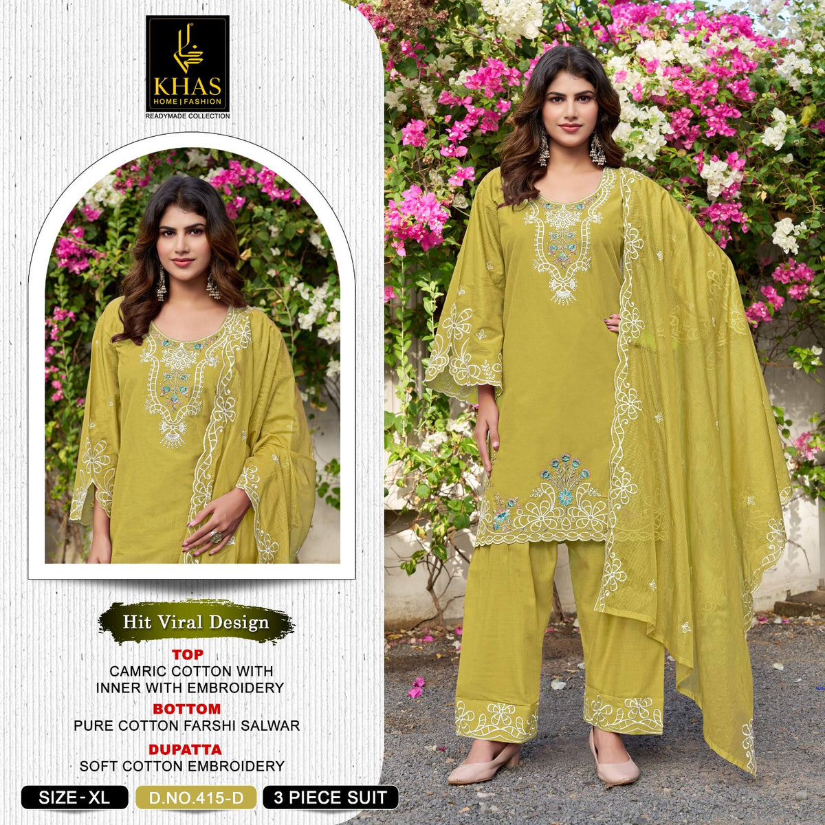 Khas Fashion Khas 415 A To D Cambric Cotton Dress Material