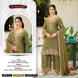 Khas Fashion Khas 443 A To D Fandy Crush Satin Pakistani Suit Set