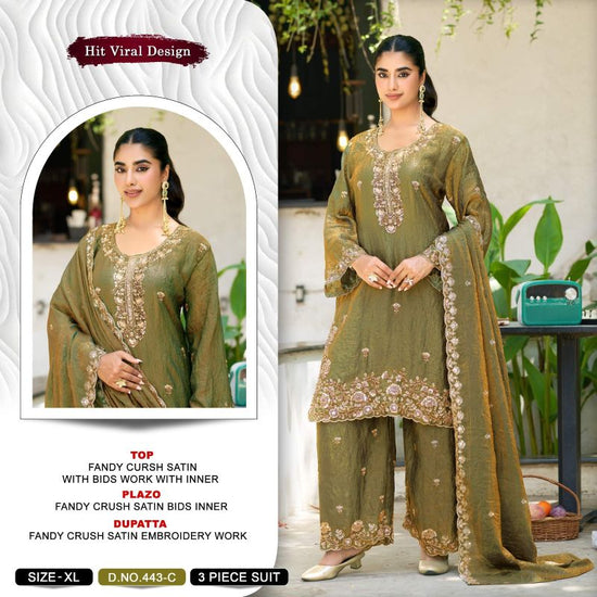 Khas Fashion Khas 443 A To D Fandy Crush Satin Pakistani Suit Set