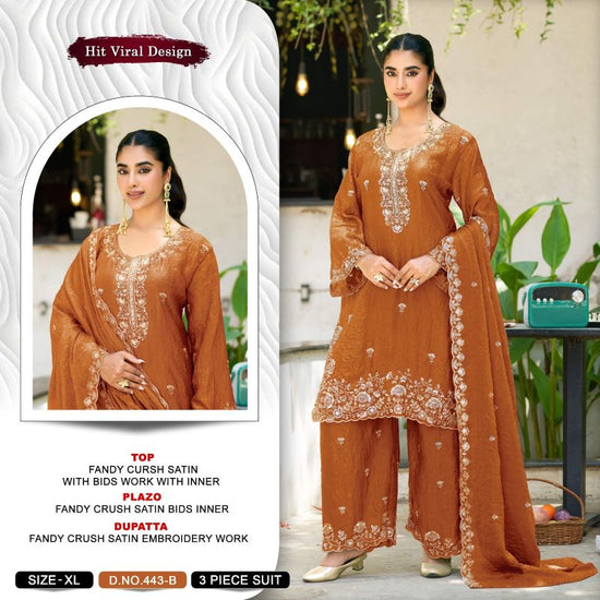 Khas Fashion Khas 443 A To D Fandy Crush Satin Pakistani Suit Set