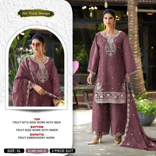 Khas Fashion Khas 444 A To D Fruit Chiffon Pakistani Suit Set