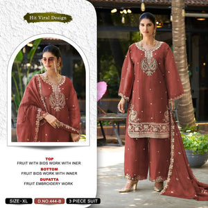 Khas Fashion Khas 444 A To D Fruit Chiffon Pakistani Suit Set