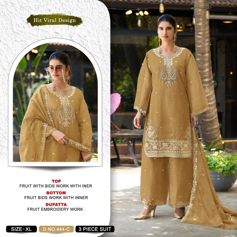 Khas Fashion Khas 444 A To D Fruit Chiffon Pakistani Suit Set