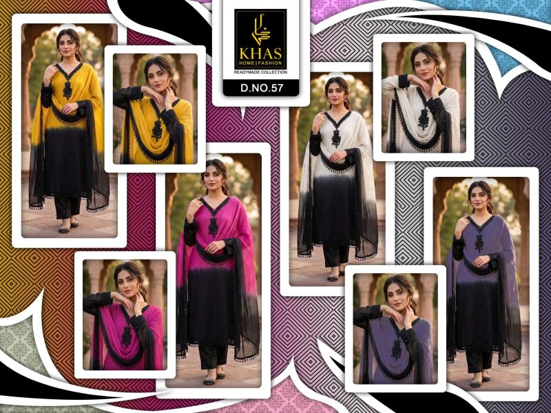 Khas Fashion Khas 57 Natural Crepe Salwar Suit Set - Amrah Wholesale