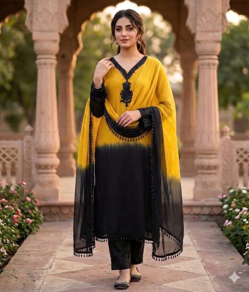 Khas Fashion Khas 57 Natural Crepe Salwar Suit Set - Amrah Wholesale
