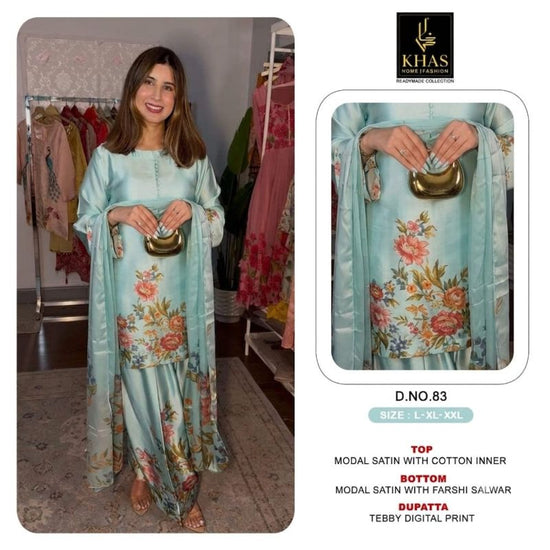 Khas Fashion Khas 80 To 83 Modal Satin Digital Printed Pakistani Suit Set - Amrah Wholesale