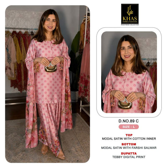 Khas Fashion Khas 89 A To D Modal Satin Digital Printed Farshi Salwar Kameez Set - Amrah Wholesale