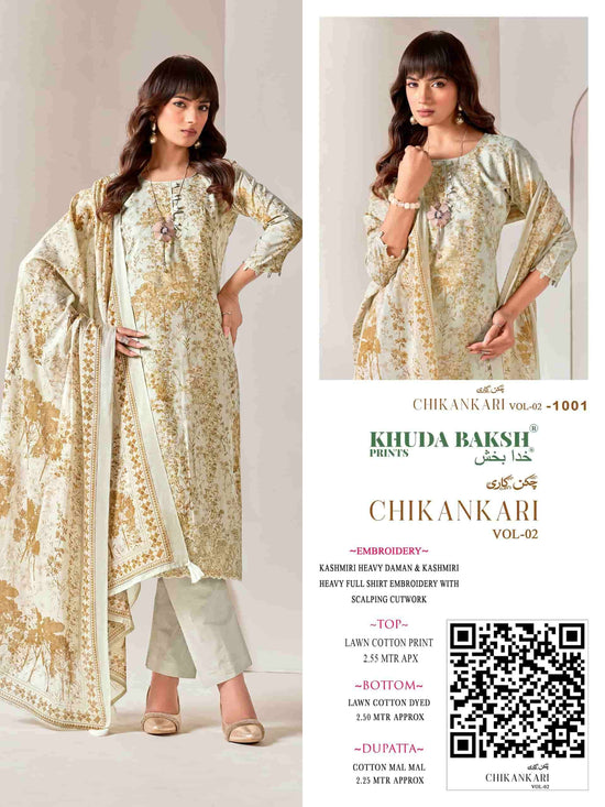 Khuda Bakhs Prints Chikankari Vol 2 Pure Pakistani Lawn Pakistani Suit