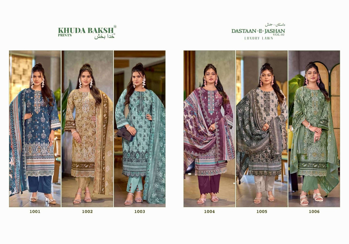 Khuda Baksh Prints Dastaan E Jashan Vol 2 Pakistani Lawn Suit - Amrah Wholesale