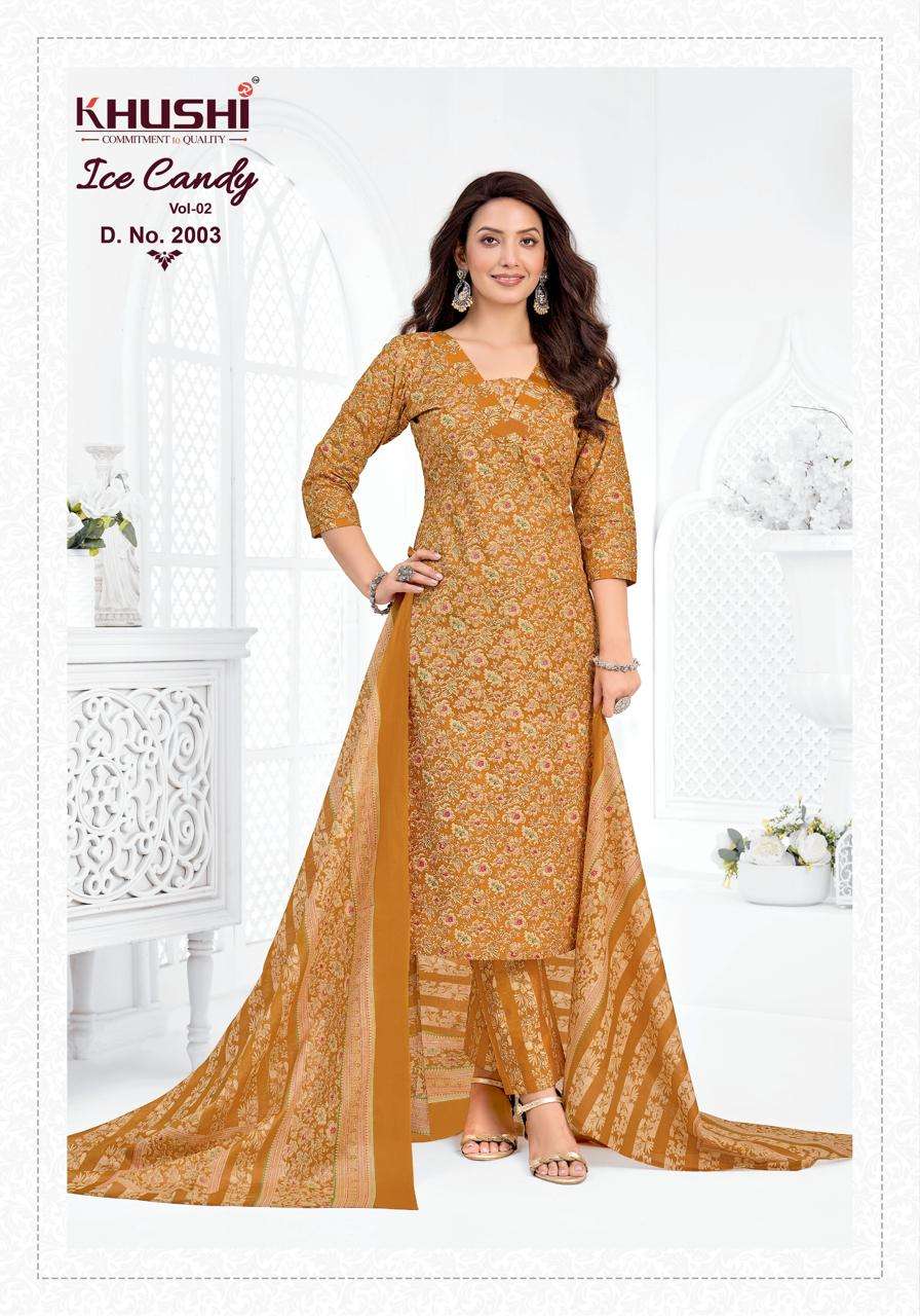 Khushi Fashion Ice Candy Vol 2 Printed Cotton Dress Material - Amrah Wholesale