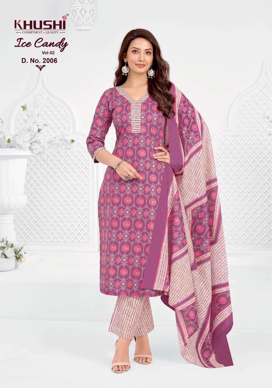 Khushi Fashion Ice Candy Vol 2 Printed Cotton Dress Material - Amrah Wholesale