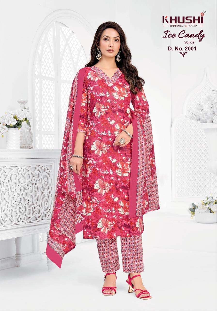 Khushi Fashion Ice Candy Vol 2 Printed Cotton Dress Material - Amrah Wholesale
