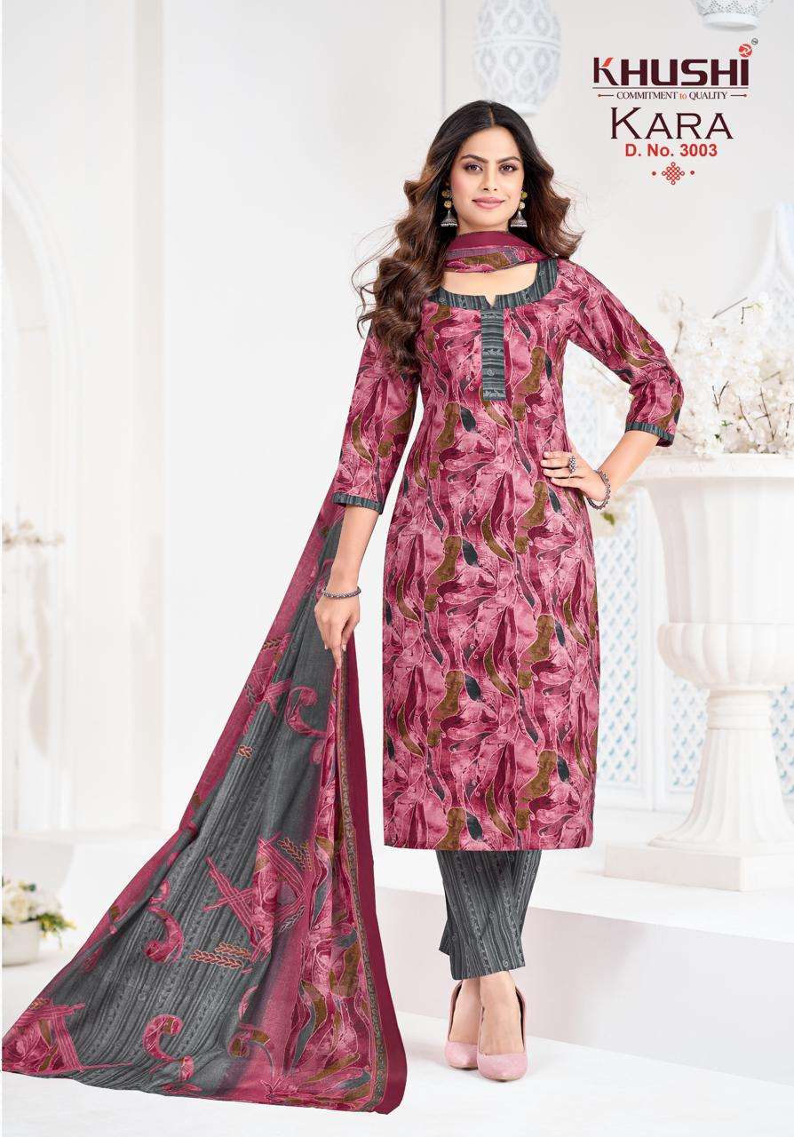 Khushi Fashion Kara Vol 3 Cotton Kurti Pant Dupatta Set
