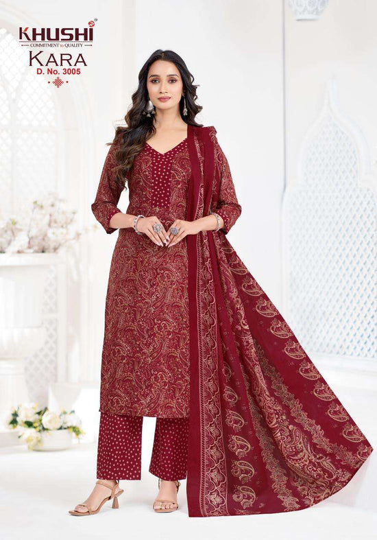 Khushi Fashion Kara Vol 3 Cotton Kurti Pant Dupatta Set