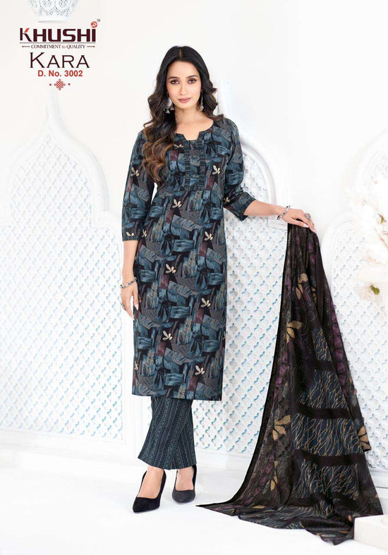 Khushi Fashion Kara Vol 3 Cotton Kurti Pant Dupatta Set