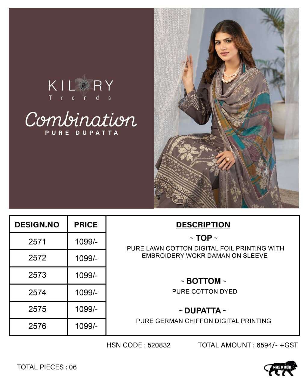 Kilory Combination Dress Material - Amrah Wholesale