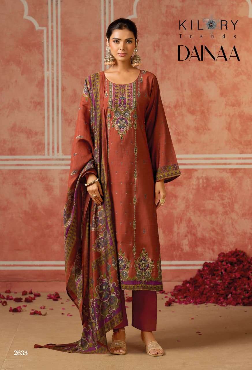 Kilory Dainaa Pure Muslin Dress Material - Amrah Wholesale