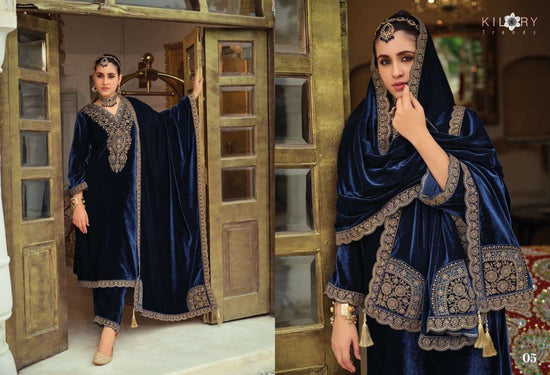 Kilory Gulrukh Designer Work Pure Velvet Suit Catalog