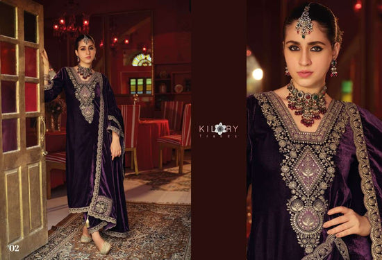 Kilory Gulrukh Designer Work Pure Velvet Suit Catalog