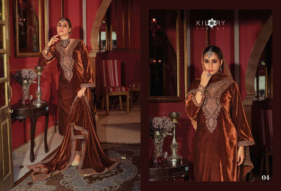 Kilory Gulrukh Designer Work Pure Velvet Suit Catalog
