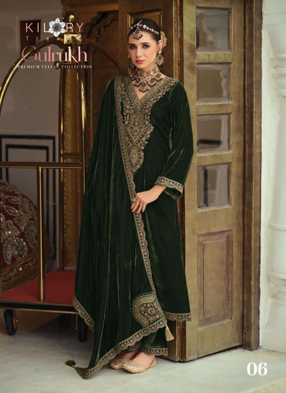 Kilory Gulrukh Designer Work Pure Velvet Suit Catalog