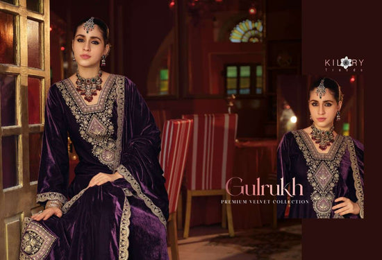 Kilory Gulrukh Designer Work Pure Velvet Suit Catalog