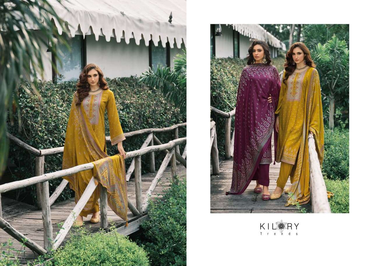 Kilory Iktara Pure Viscose Pashmina Unstitched Dress Material